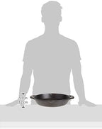 Lodge Pre-Seasoned Cast Iron Round Grilling Pan - Use on the Grill - Grilling Pan Designed to Protect Food from Falling Through the Grate - Cast Iron 12 Inch