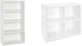 ClosetMaid Bookshelf with 4 Shelf Tiers, Adjustable Shelves, Tall Bookcase Sturdy Wood & 4 Cube Storage Shelf Organizer Bookshelf with Back Panel, Easy Assembly, Wood, White Finish