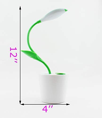 LED Desk Lamp Eye-caring Night Light Pea Sprout Table Lamp Touch Control with 3 Brightness Levels Light Home Decor, with Storage Space Pen Holder