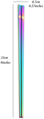 5 Pairs Stainless Steel Chopsticks Set, 5 Colors Metal Chopsticks Reusable, Dishwasher Safe, 9 Inches