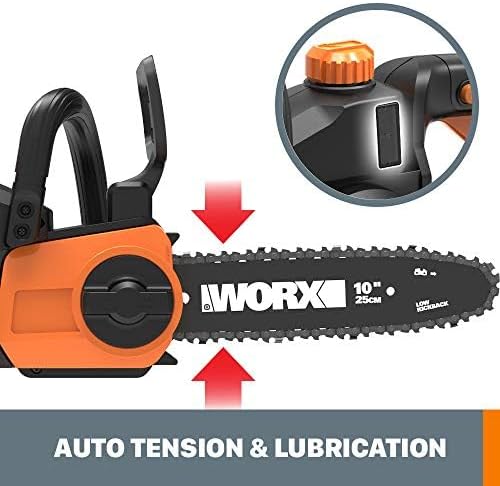 Worx WG322 20V Power Share 10" Cordless Chainsaw with Auto-Tension