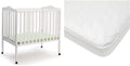 Delta Children Folding Portable Mini Baby Crib with Mattress + American Baby Waterproof Mini Crib Mattress Protector