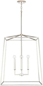 Capital Lighting 537643AD Thea Lantern Foyer Pendant, 4-Light 240 Total Watts, 28" H x 22" W, Aged Brass