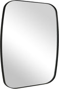 ANDY STAR Black Oblong Mirror, 36x40 Inch Black Oval Mirror for Bathroom with Stainless Steel Metal Frame, Wall Mouned for Bathroom, Living Room, Entryway