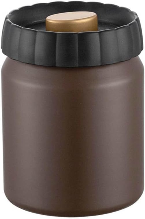 304 Stainless Steel Coffee Bean Canister, Airtight Coffee and Tea Storage Container, Light Blocking Moisture Food Storage Jar for Beans Tea Spices(Brown)