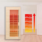 1 Person Infrared Sauna, Low EMF Infrared Saunas for Home, Hemlock Wooden Far Infrared Sauna Indoor, 1,200watt, Home Sauna Spa, with Bluetooth Speakers, LED Light, Smart Display