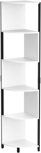 YITAHOME 6-Tier Corner Shelf, 68.8" Tall Modern Free Standing Zigzag Corner Bookshelf, 6 Shelf Display Corner Bookcase Open Small Book Shelves for Living Room, Home Office, Small Space, White