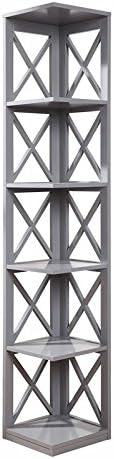 Convenience Concepts Oxford 5 Tier Corner Bookcase, Gray