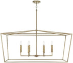 Capital Lighting 837661AD Thea Symmetrical Clear Line Island/Linear Pendant, 6-Light 360 Total Watts, 21" H x 42" W, Aged Brass