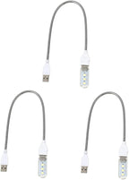 ARTIBETTER 3pcs U Disk Night Light Led Night Light Gooseneck Desk Lamps Indoor Light Bulbs for Her Portable Light Bulb Nightlight Computer Light Field Camping Lights PVC Student