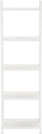 Household Essentials Jamestown Narrow 5 Shelf Open Storage Bookshelf Scandinavian White and White Metal