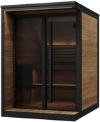 GL4 Outdoor Sauna Kit, Garden Luxury-Series Outdoor DIY Sauna Kit, Thermo-Spruce, up to 4 Persons Bundles (Sauna Heater and Sauna Stones Included) (Harvia The Wall SW60 - Black Steel)