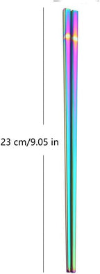 Stainless Steel Chopsticks,Reusable ,Dishwasher Safe , Easy to Use（3 PCS,Rainbow）
