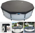 25 Ft Pool Cover, with Automatic Drain Round Pool Cover, One-Piece Quick Installation and Removal Above Ground Pool Cover, Preventing Waterlogging, UV Protected Solar Swimming Pool Cover