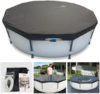 19 Ft Pool Cover, with Automatic Drain Round Pool Cover, One-Piece Quick Installation and Removal Above Ground Pool Cover, Preventing Waterlogging, UV Protected Solar Swimming Pool Cover
