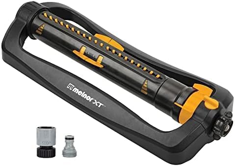 Melnor 65167AMZ XT Turbo Oscillating Sprinkler, 4,500 sq. ft., Quick Connect Bundle, 3-Way Adjustable, Black, Yellow (Pack of 12)