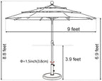 EliteShade USA 10-Year-Non-Fading 9Ft 3 Tiers Market Umbrella Patio Umbrella Outdoor Table Umbrella with Ventilation, Forest Green