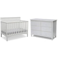 Delta Children Fancy 4-in-1 Convertible Crib and 6 Drawer Dresser Bundle, Bianca White
