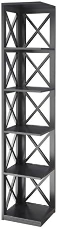Convenience Concepts Oxford 5 Tier Corner Bookcase, Black