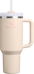 STANLEY Quencher H2.0 Flow State Tumbler, 40 oz, Champagne | Handle and Straw | 3-Position Lid | Cup Holder Compatible for Travel | Insulated Stainless Steel Cup | BPA-Free
