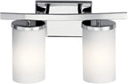 Kichler Crosby 15" 2 Light Vanity Light Satin Etched Cased Opal Brushed Nickel