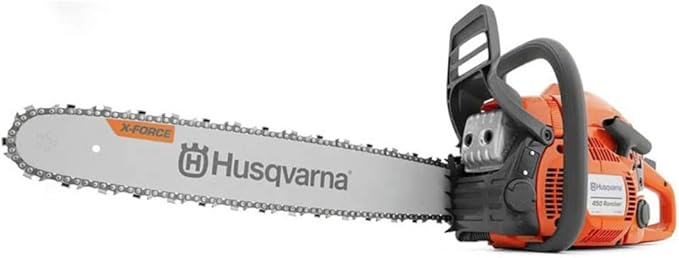 Husqvarna 450 Rancher 20 Inch Gas Chainsaw, 50.2-cc 3.2-HP, 2-Cycle X-Torq Engine, For Tree Pruning, Yard Cleanups and Firewood Cutting, 970613120