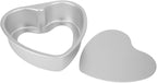 Heart Shape Cake Pan, Anodized Aluminum Alloy 8 in Tall Loose Base Silver Chiffon Mousse Sponge Dessert Baking Mould for Wedding Birthday Anniversary