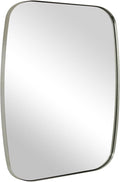 ANDY STAR Brushed Nickel Oblong Mirror, 36x40 Inch Brushed Nickel Oval Mirror for Bathroom with Stainless Steel Metal Frame, Wall Mouned for Bathroom, Living Room, Entryway