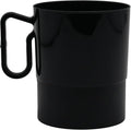 Party Essentials 8-Ounce Hard Plastic Coffee Cup/Tea Mug with Handle, 20-Count, Bistro Black (Pack of 6)