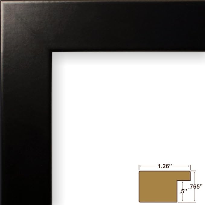 Craig Frames 26273 16 by 24-Inch Picture Frame, Smooth Wrap Finish, 1.26-Inch Wide, Black Satin