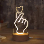 OSALADI Finger Heart Night Light, 3D Pattern Desk Table Lamp USB Charging, Acrylic Button Desk Lamp for Living Room Home Bedroom