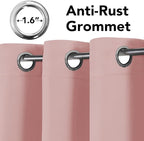 H.VERSAILTEX Ultra Soft Microfiber Thermal Insulated Antique Copper Grommet Blackout Curtains/Window Treatment Draperies 52 by 72 - Inch for Living Room/Bedroom, Set of 2 - Baby Pink