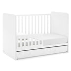 Delta Children babyGap Graham 4-in-1 Convertible Crib with Storage Drawer + Brannan Bear Bookcase with Bins + Brannan Bear Wall Shelf with 4 Hooks, Bianca White (Bundle)