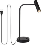 ZEROUNO Metal Desk Lamp, Eye-Caring Reading Table Lamp, Study Lamps with Flexible Adjustable Swing Arm, Table Lamp for Bedside Office Study Reading Work (Black)