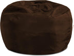 Posh Creations Structured Comfy Bean Bag Chair for Gaming, Reading, and Watching TV, 100in Round Classic Bean Bag, Microsuede - Chocolate