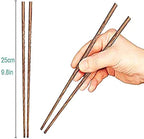 50-Pairs Wooden Chopsticks, Dishwasher Safe Chopstick,ReusableNatural Healthy, Chinese Classic Style for Kitchen, Dining Room, Gourmet, Noodles (9.8 Inch)