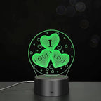 I Love You 3D Night Light, USB Charging LED Table Lamp Wife's Gifts 7 Color Changing Optical Illusion Valentine's Day Present for Girlfriends Boyfriends Wife Husband