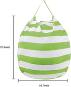 27Inch Stuffed Animal Storage Bean Bag Chair Cover for Kids room, Gifts for 3 4 5 6 7 8 9 Boys Girls Stuffed Animals Toy Storage Bags, New Year Gift-Green