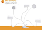 Bostitch Office Adjustable LED Clamp Light, Compact Design, Flexible Neck, Flicker Free, Suction Cups for Stable Installation, White (LED2103)