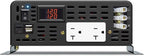 WZRELB Pure Sine Wave Power Inverter 3000W 12VDC to 120VAC 6000W Peak Dual AC Outlets &2× 2.4A USB Port &Hardwire Terminal with 16ft Remote Conrtol Off-Grid Solar Converter RV Trucks (VC300012U5WD-1)