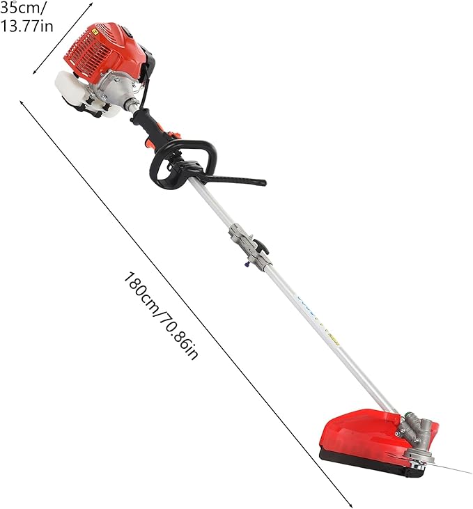 Gasoline Lawn Mower,Cordless Weed Wacker,Hedge Trimmer 52cc Petrol Hedge Trimmer Chainsaw Brush Cutter Red