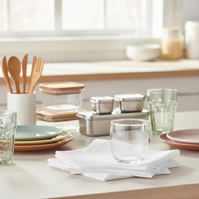 Urban Villa Cloth Napkins White Dinner 100% Cotton 18x18 Inches (Set of 6)