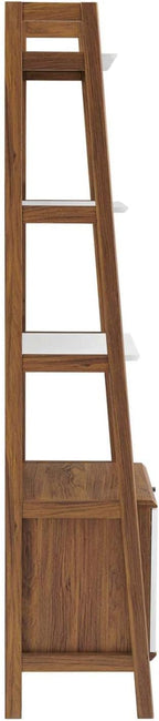 Modway Bixby Display Case, 21" Bookshelf, Walnut White
