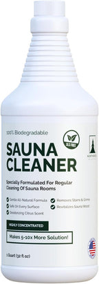 Sauna Cleaner - Natural Wood Cleaner & Deodorizer - Makes 10x More Solution - 1 Quart (32 Fl Oz)