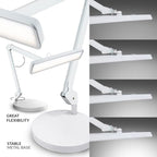 Neatfi (New Model XL 2,500 Lumens LED Task Lamp, 3 Light Modes, 3000-6000K Correlated Color Temperature, 30W Super Bright Desk Lamp, Dimmable, 162 Pcs SMD LED (CCT with Base, White)