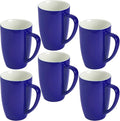homEdge Porcelain Mug Set, 16 Ounces Cup for Tea, Latte, Mocha, Hot Chocolate, Set of 6, Navy