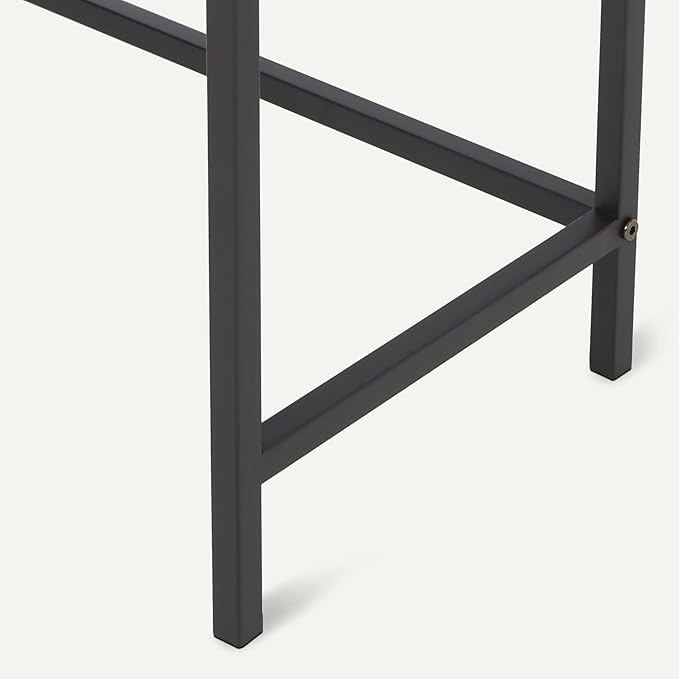 Amazon Basics Rectangular Console Table with Storage Shelf, Steel Frame, 39x31x11.8 in, Oak Finish