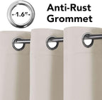 H.VERSAILTEX Room Darkening Curtains for Living Room Light Reducing Thermal Insulated Window Treatment Panels/Drapes Grommet Top 2 Panels (Ivory - 52 x 63 Inches)