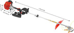 43CC Gas Powered Weed Gas Edger, 1250W Single-Cylinder Air-Cooled 2-Stroke Gasoline Engine Weed Trimmer with 2 Blade Heads, Gas Edger for Garden Lawn Grass Trimmer(8500r/min)