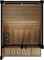 GL4 Outdoor Sauna Kit, Garden Luxury-Series Outdoor DIY Sauna Kit, Thermo-Spruce, up to 4 Persons Bundles (Sauna Heater and Sauna Stones Included) (Harvia The Wall SW60 - Black Steel)